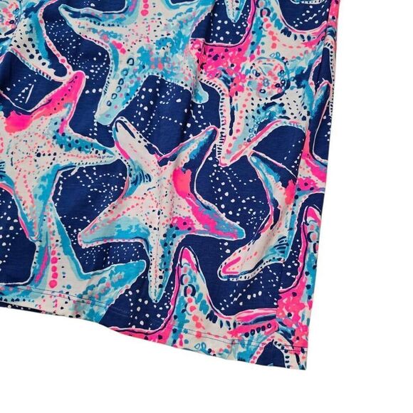 Lilly Pulitzer Shift Beacon Dress Women's Medium 100% Pima Cotton Starfish Print - Picture 2 of 5